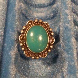 Sterling silver ring with blue stone